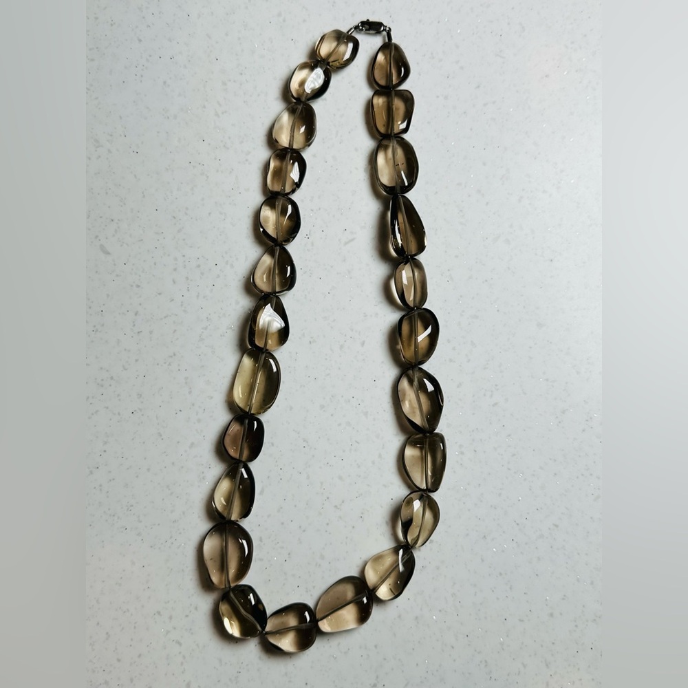 Vintage Natural Smoked Sterling Quartz Necklace